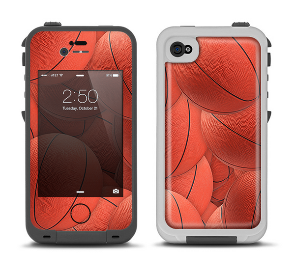 The Basketball Overlay Apple iPhone 4-4s LifeProof Fre Case Skin Set