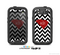 The Black & White Chevron Pattern with Red Monogram SC State Skin For The Samsung Galaxy S3 LifeProof Case