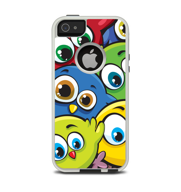 The Big-Eyed Highlighted Cartoon Birds Apple iPhone 5-5s Otterbox Commuter Case Skin Set