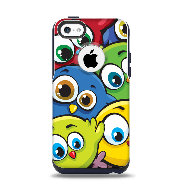 The Big-Eyed Highlighted Cartoon Birds Apple iPhone 5c Otterbox Commuter Case Skin Set