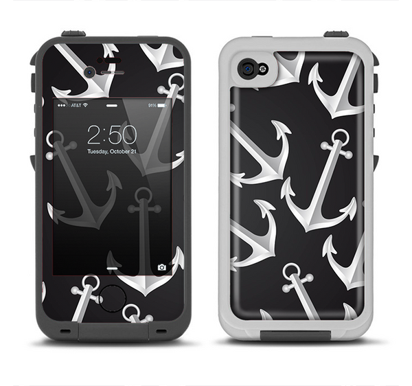 The Black Anchor Collage Apple iPhone 4-4s LifeProof Fre Case Skin Set