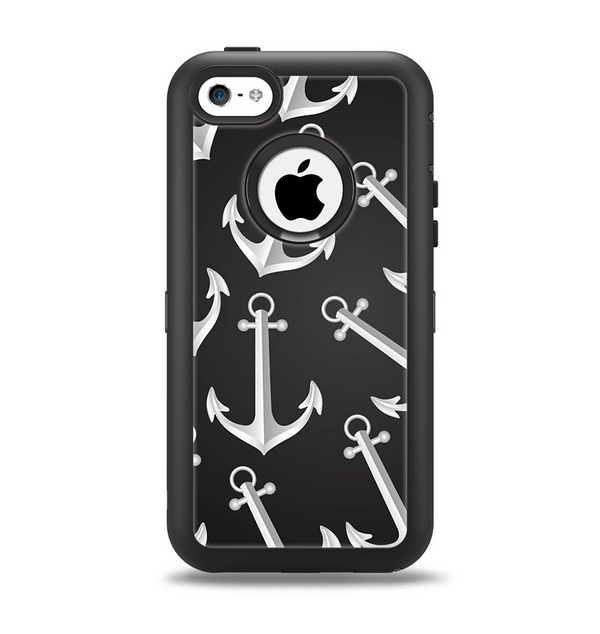 The Black Anchor Collage Apple iPhone 5c Otterbox Defender Case Skin Set