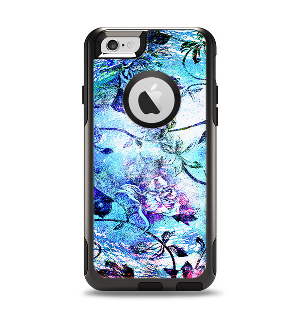 The Black & Bright Color Floral Pastel Apple iPhone 6 Otterbox Commuter Case Skin Set