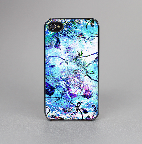 The Black & Bright Color Floral Pastel Skin-Sert Case for the Apple iPhone 4-4s