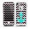 The Black & White Chevron Pattern with Teal Anchor v2 Skin for the iPhone 5-5s nÌ__Ì__d LifeProof Case