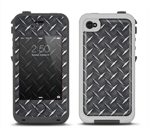 The Black Diamond-Plate Apple iPhone 4-4s LifeProof Fre Case Skin Set