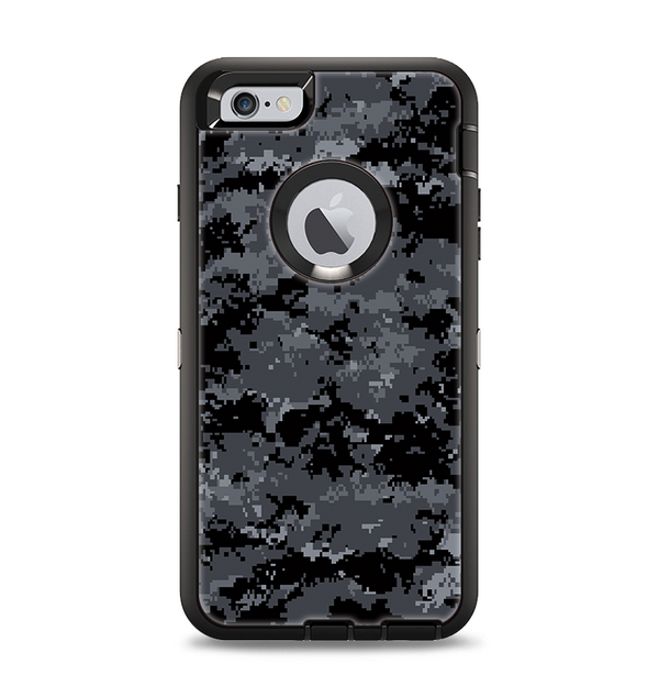 The Black Digital Camouflage Apple iPhone 6 Plus Otterbox Defender Case Skin Set