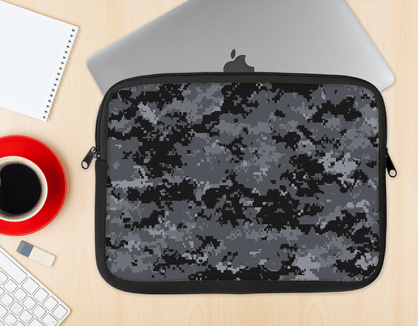 The Black Digital Camouflage Ink-Fuzed NeoPrene MacBook Laptop Sleeve