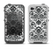 The Black Floral Delicate Pattern Apple iPhone 4-4s LifeProof Fre Case Skin Set