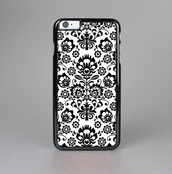 The Black Floral Delicate Pattern Skin-Sert for the Apple iPhone 6 Plus Skin-Sert Case