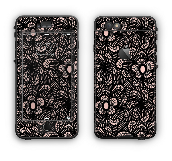 The Black Floral Lace Apple iPhone 6 LifeProof Nuud Case Skin Set