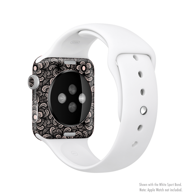 The Black Floral Lace Full-Body Skin Kit for the Apple Watch