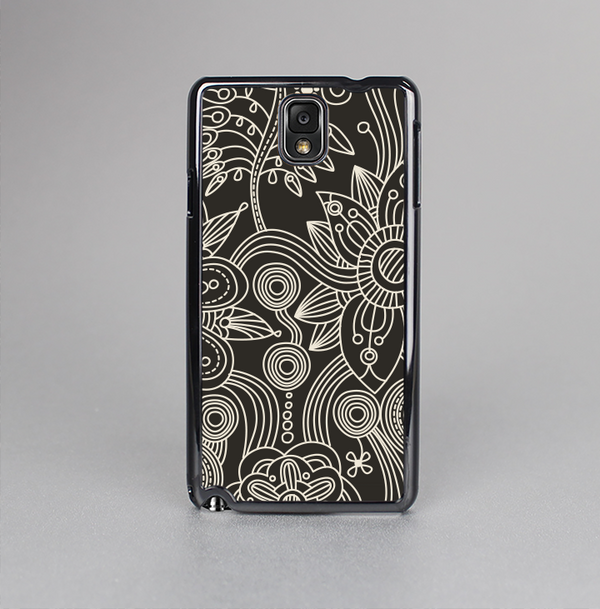 The Black Floral Laced Pattern V2 Skin-Sert Case for the Samsung Galaxy Note 3