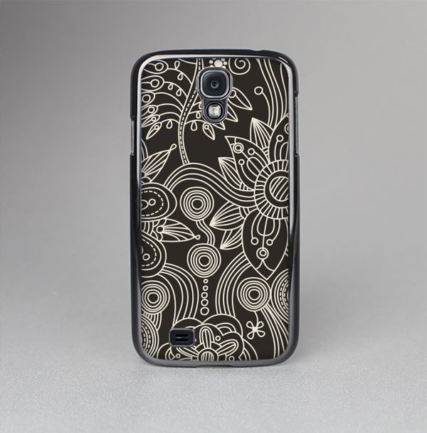 The Black Floral Laced Pattern V2 Skin-Sert Case for the Samsung Galaxy S4