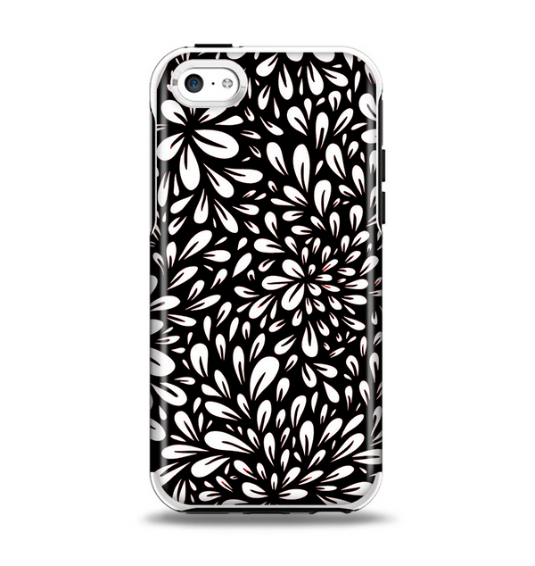 The Black Floral Sprout Apple iPhone 5c Otterbox Symmetry Case Skin Set