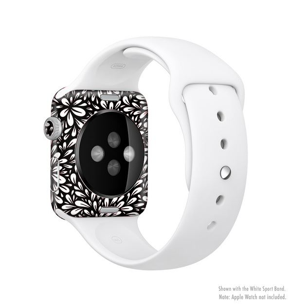 The Black Floral Sprout Full-Body Skin Kit for the Apple Watch