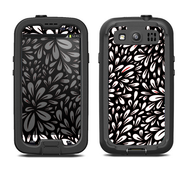 The Black Floral Sprout Samsung Galaxy S4 LifeProof Nuud Case Skin Set
