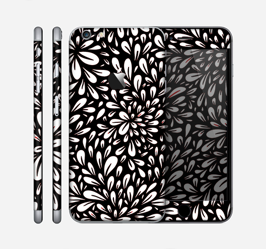 The Black Floral Sprout Skin for the Apple iPhone 6 Plus