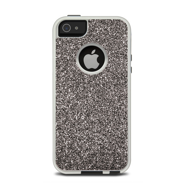 The Black Glitter Ultra Metallic Apple iPhone 5-5s Otterbox Commuter Case Skin Set