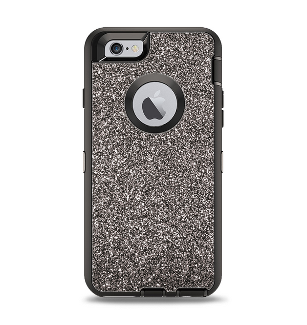 The Black Glitter Ultra Metallic Apple iPhone 6 Otterbox Defender Case Skin Set