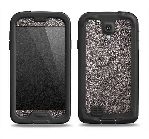 The Black Glitter Ultra Metallic Samsung Galaxy S4 LifeProof Nuud Case Skin Set
