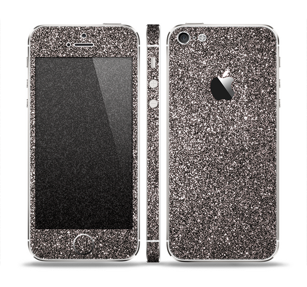 The Black Glitter Ultra Metallic Skin Set for the Apple iPhone 5