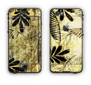 The Black & Gold Grunge Leaf Surface Apple iPhone 6 LifeProof Nuud Case Skin Set