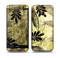 The Black & Gold Grunge Leaf Surface Skin for the HTC One M8