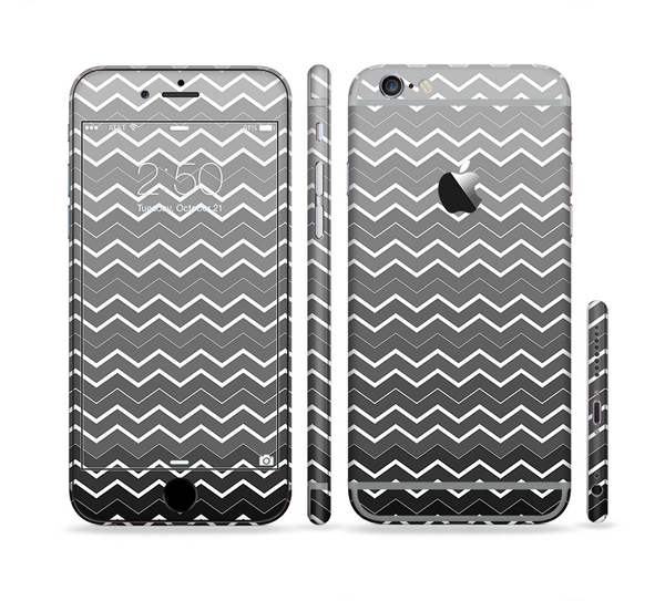 The Black Gradient Layered Chevron Sectioned Skin Series for the Apple iPhone 6