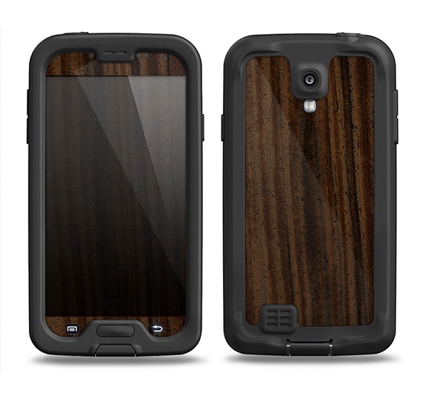 The Black Grained Walnut Wood Samsung Galaxy S4 LifeProof Nuud Case Skin Set