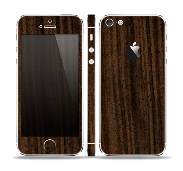 The Black Grained Walnut Wood Skin Set for the Apple iPhone 5