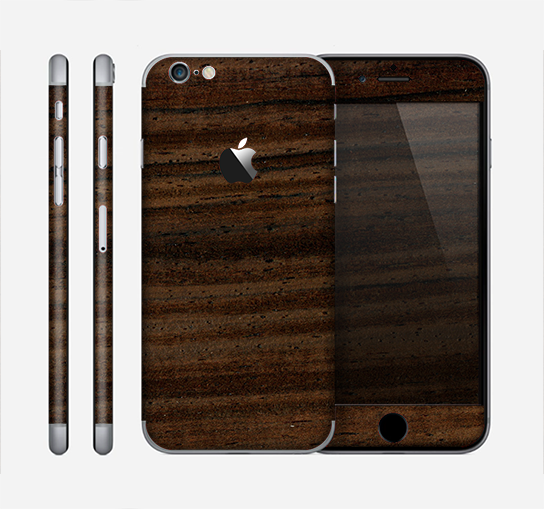 The Black Grained Walnut Wood Skin for the Apple iPhone 6