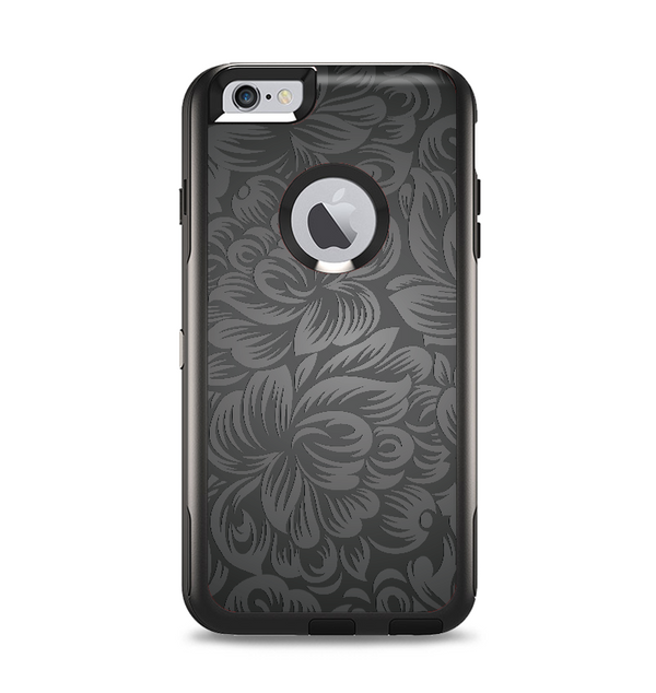 The Black & Gray Dark Lace Floral Apple iPhone 6 Plus Otterbox Commuter Case Skin Set