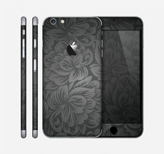 The Black & Gray Dark Lace Floral Skin for the Apple iPhone 6 Plus