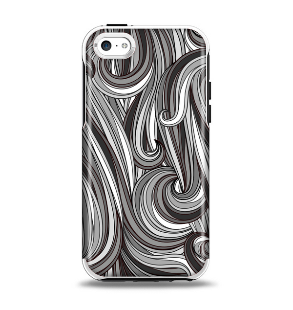 The Black & Gray Monochrome Pattern Apple iPhone 5c Otterbox Symmetry Case Skin Set