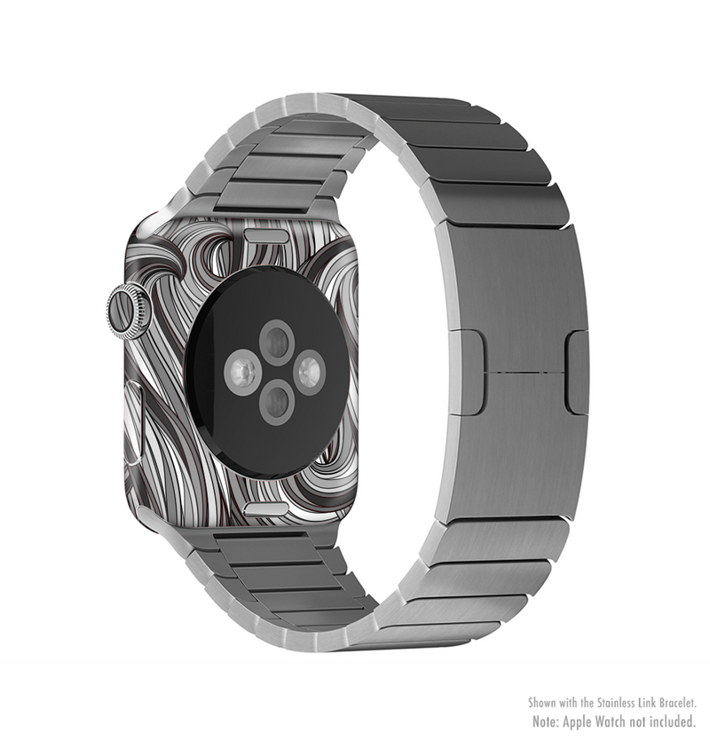 The Black & Gray Monochrome Pattern Full-Body Skin Kit for the Apple Watch