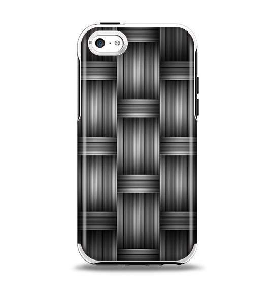 The Black & Gray Woven HD Pattern Apple iPhone 5c Otterbox Symmetry Case Skin Set