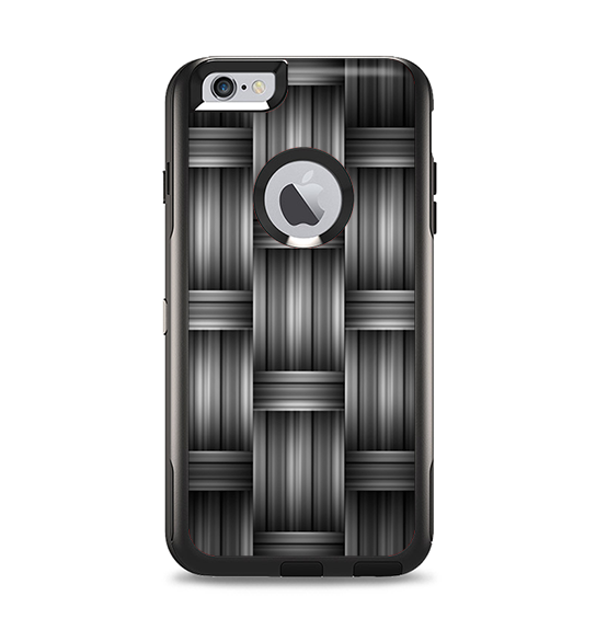 The Black & Gray Woven HD Pattern Apple iPhone 6 Plus Otterbox Commuter Case Skin Set