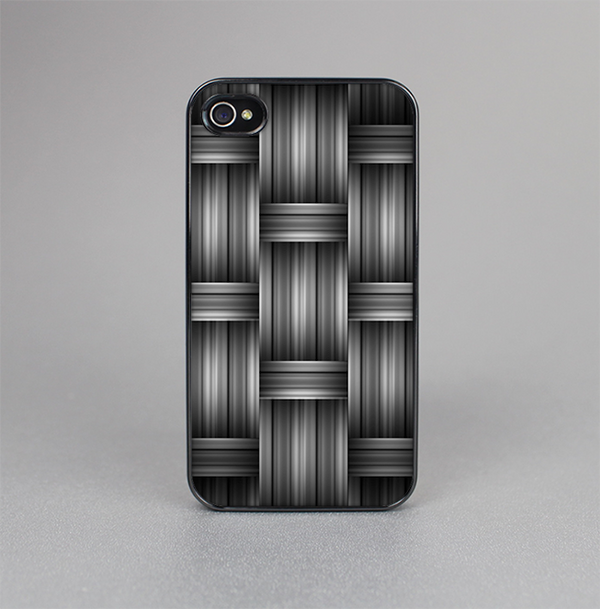 The Black & Gray Woven HD Pattern Skin-Sert Case for the Apple iPhone 4-4s