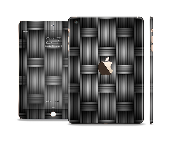 The Black & Gray Woven HD Pattern Full Body Skin Set for the Apple iPad Mini 3