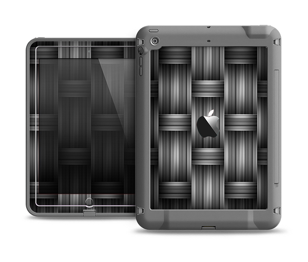 The Black & Gray Woven HD Pattern Apple iPad Mini LifeProof Fre Case Skin Set