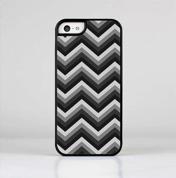 The Black Grayscale Layered Chevron Skin-Sert Case for the Apple iPhone 5c