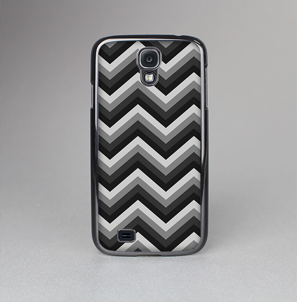 The Black Grayscale Layered Chevron Skin-Sert Case for the Samsung Galaxy S4