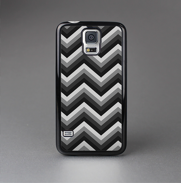 The Black Grayscale Layered Chevron Skin-Sert Case for the Samsung Galaxy S5