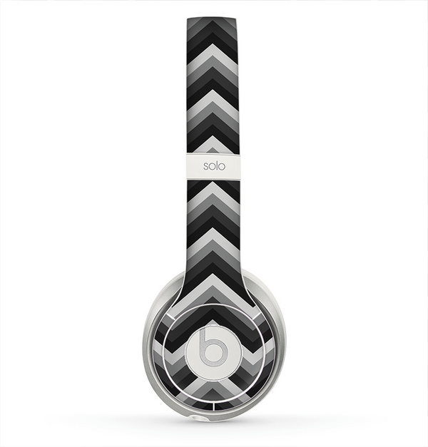 The Black Grayscale Layered Chevron Skin for the Beats by Dre Solo 2 Headphones