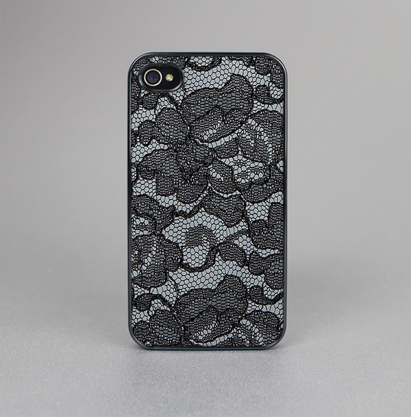 The Black Lace Texture Skin-Sert Case for the Apple iPhone 4-4s