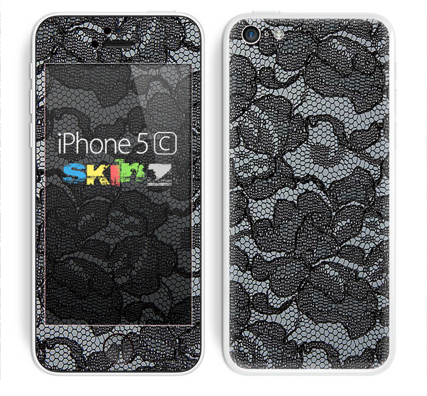The Black Lace texture Skin for the Apple iPhone 5c