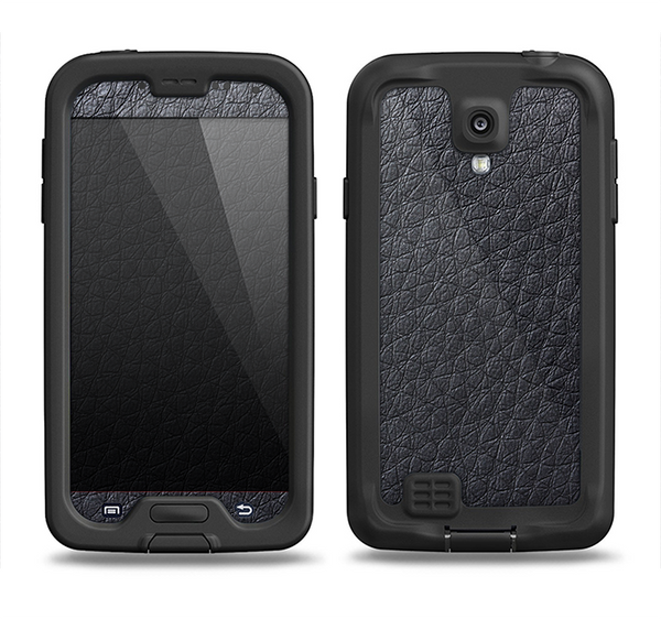 The Black Leather Samsung Galaxy S4 LifeProof Nuud Case Skin Set