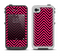 The Black & Pink Sharp Chevron Pattern Apple iPhone 4-4s LifeProof Fre Case Skin Set