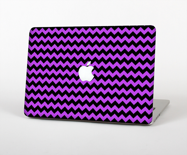 The Black & Purple Chevron Pattern Skin Set for the Apple MacBook Pro 13" with Retina Display
